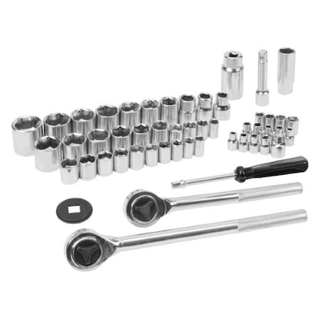 Performance Tool 52-Pc 1/4, 3/8 & 1/2 In Dr. Socket Set Tool Set, W1172 W1172